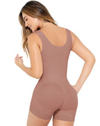 MariaE Faja Colombiana Postpartum & Daily Use Shapewear Bodysuit front Zipper Open Bust Mid Thigh