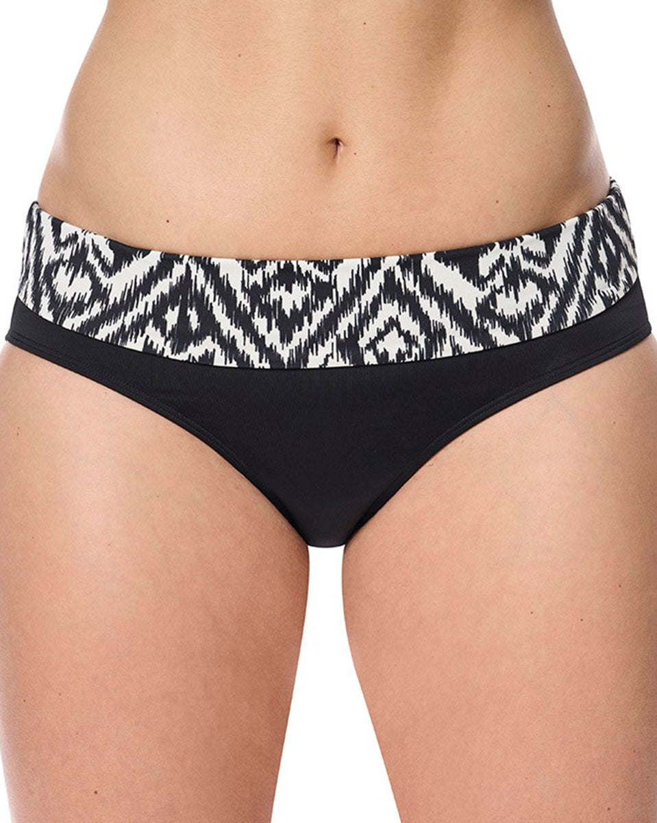 Amoena Salta High-Waist Bikini Bottoms - Black / Off-white