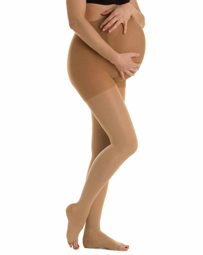 Final Sale Clearance RelaxSan Soft Microfibre Open-toe Medical Compression Maternity Tights 20-30 mmHg