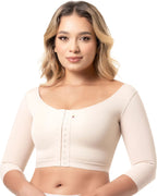 Fajas Sonryse Post Surgery Bra Posture Corrector Breast Augmentation Recovery Front Closure with Sleeves