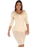 Fajas M&D Knee-Length Shapewear with Sleeves & Built-in Bra
