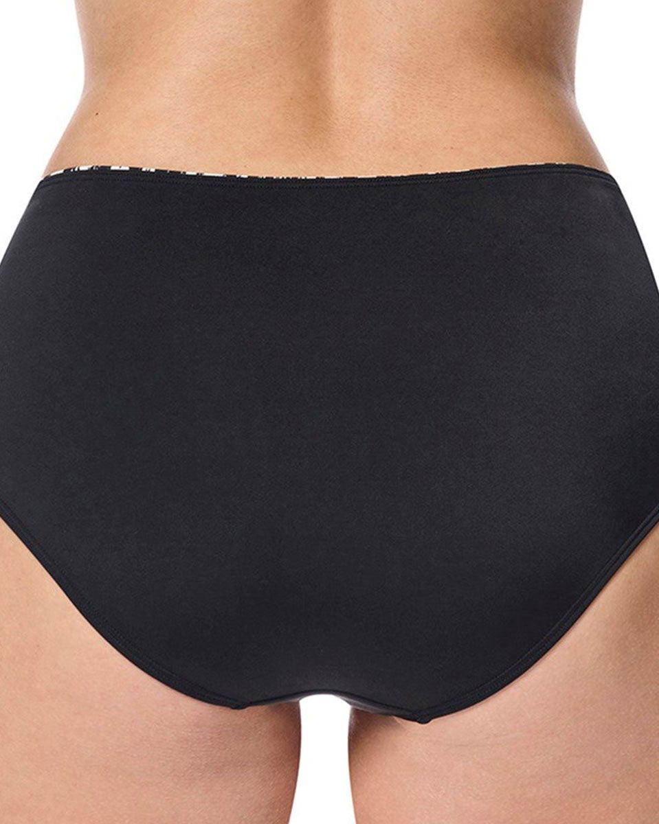 Amoena Salta High-Waist Bikini Bottoms - Black / Off-white