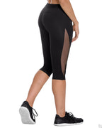 EuroSkins Womens Performance Microfiber Mesh Capri Compression Leggings