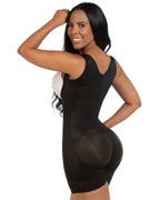 Fajas M & D Open Bust Post-Op Faja for Women Mid Thigh Shaper w/ Wide Adjustable Straps