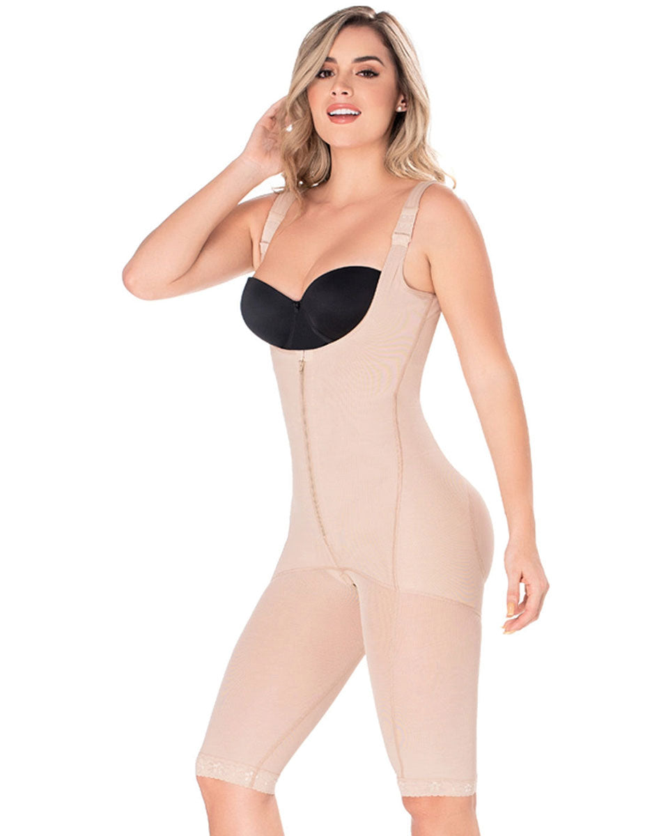 Diane & Geordi Women's Butt LifterTummy Control Bodysuit Knee Length Full Body Shaper for Women Powernet