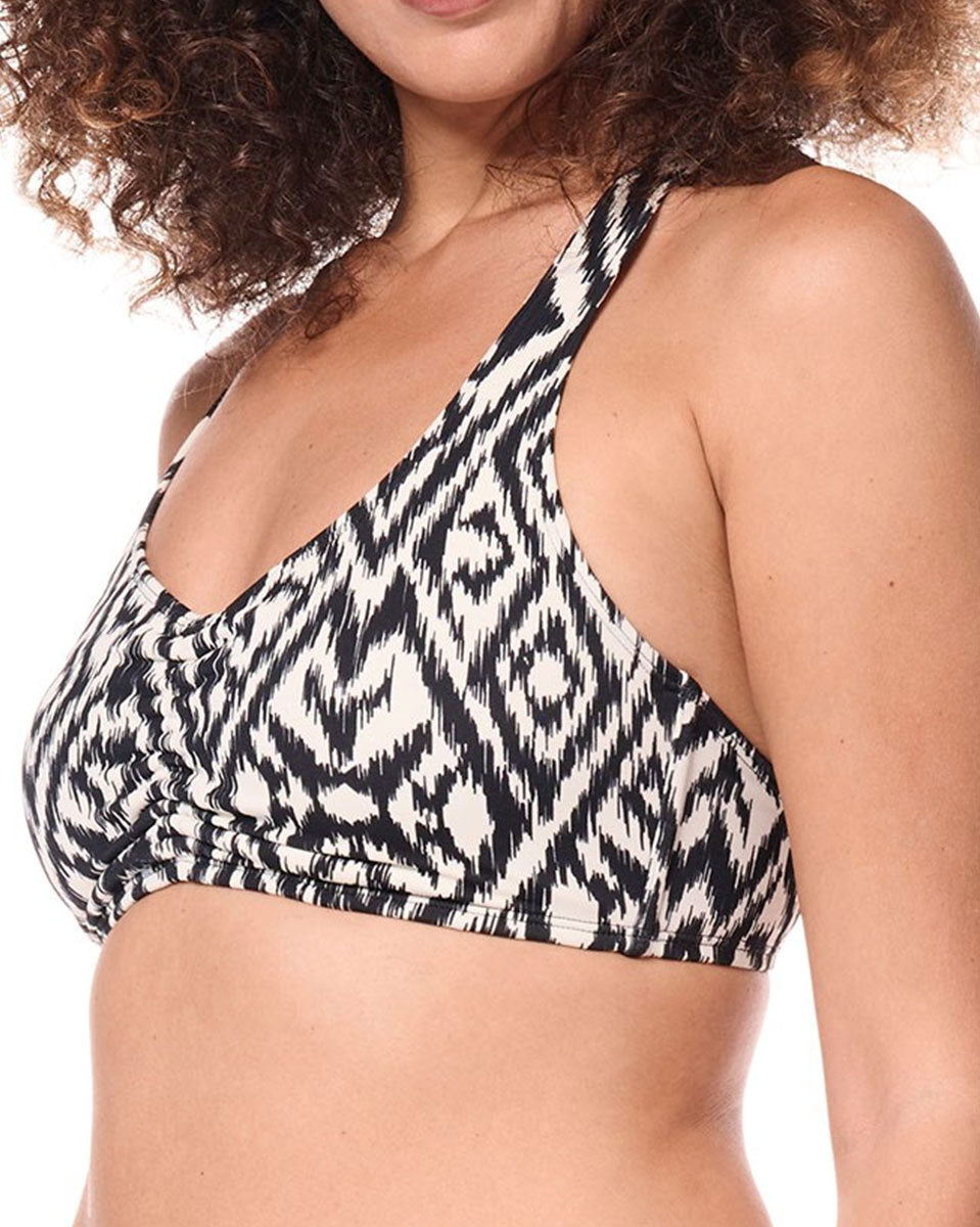 Amoena Salta Soft-Bra Bikini Top - Black / Off-white