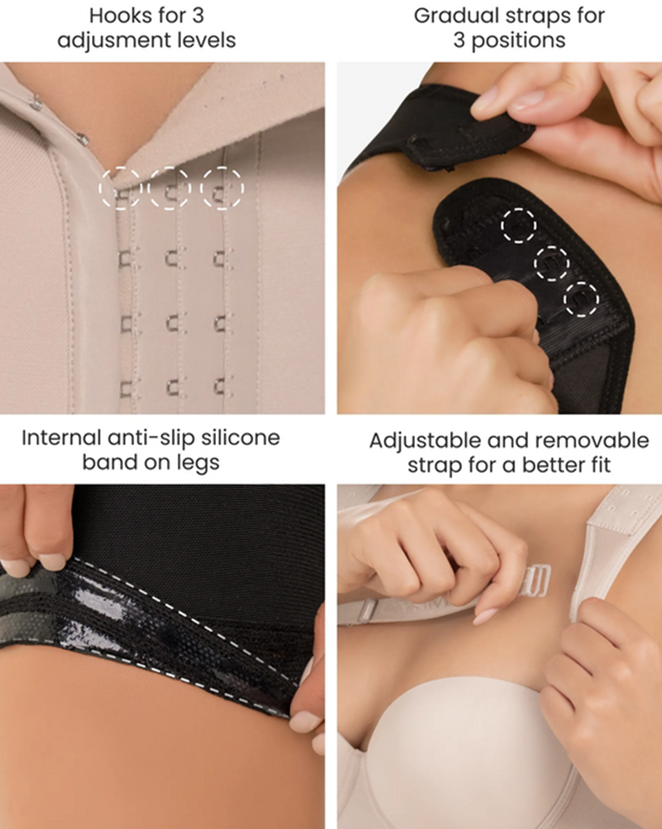 CYSM Hook Closure High Compression Bodysuit With Zip Crotch - 461