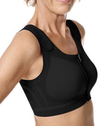 Amoena Lymph Flow Wire Free Front Closure Bra - Black