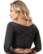 Fajas Sonryse Post Surgery Bra Posture Corrector Breast Augmentation Recovery Front Closure with Sleeves