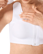 Amoena Lymph Flow Wire Free Front Closure Bra - White
