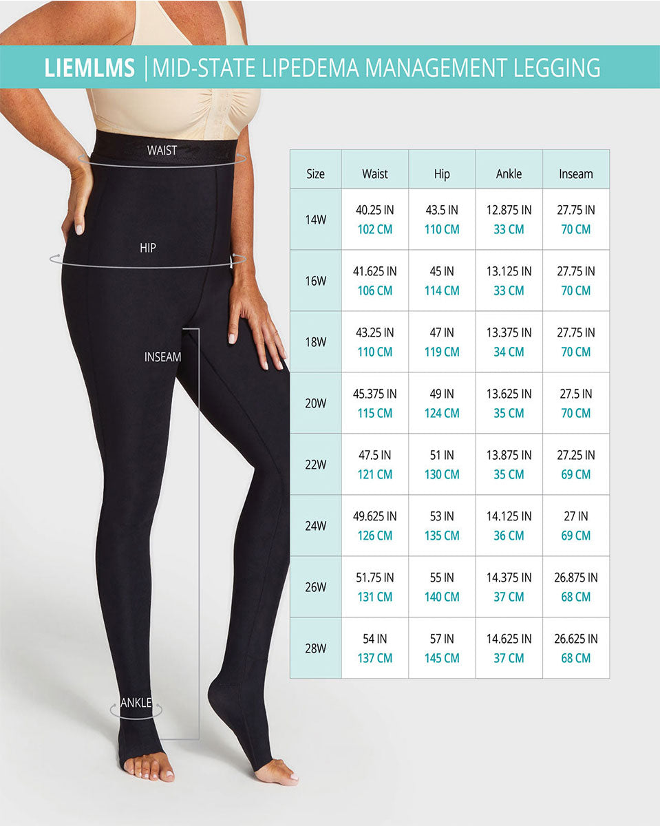 Marena Lipedema Mid-state Everyday Management Legging With Flexfit Comfort Ankle™ | 15-20 Mmhg | Style No. Liemlms