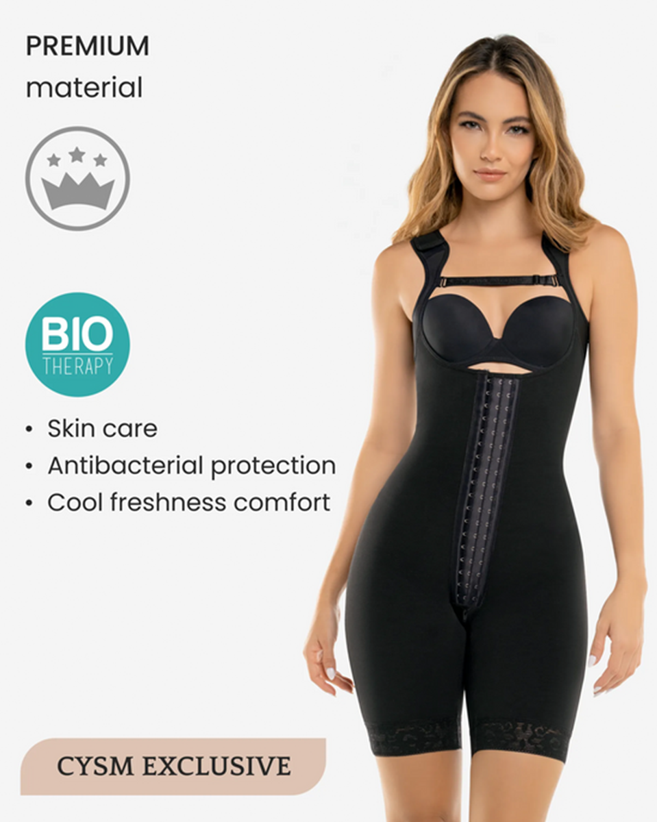 CYSM Hook Closure High Compression Bodysuit With Zip Crotch - 461