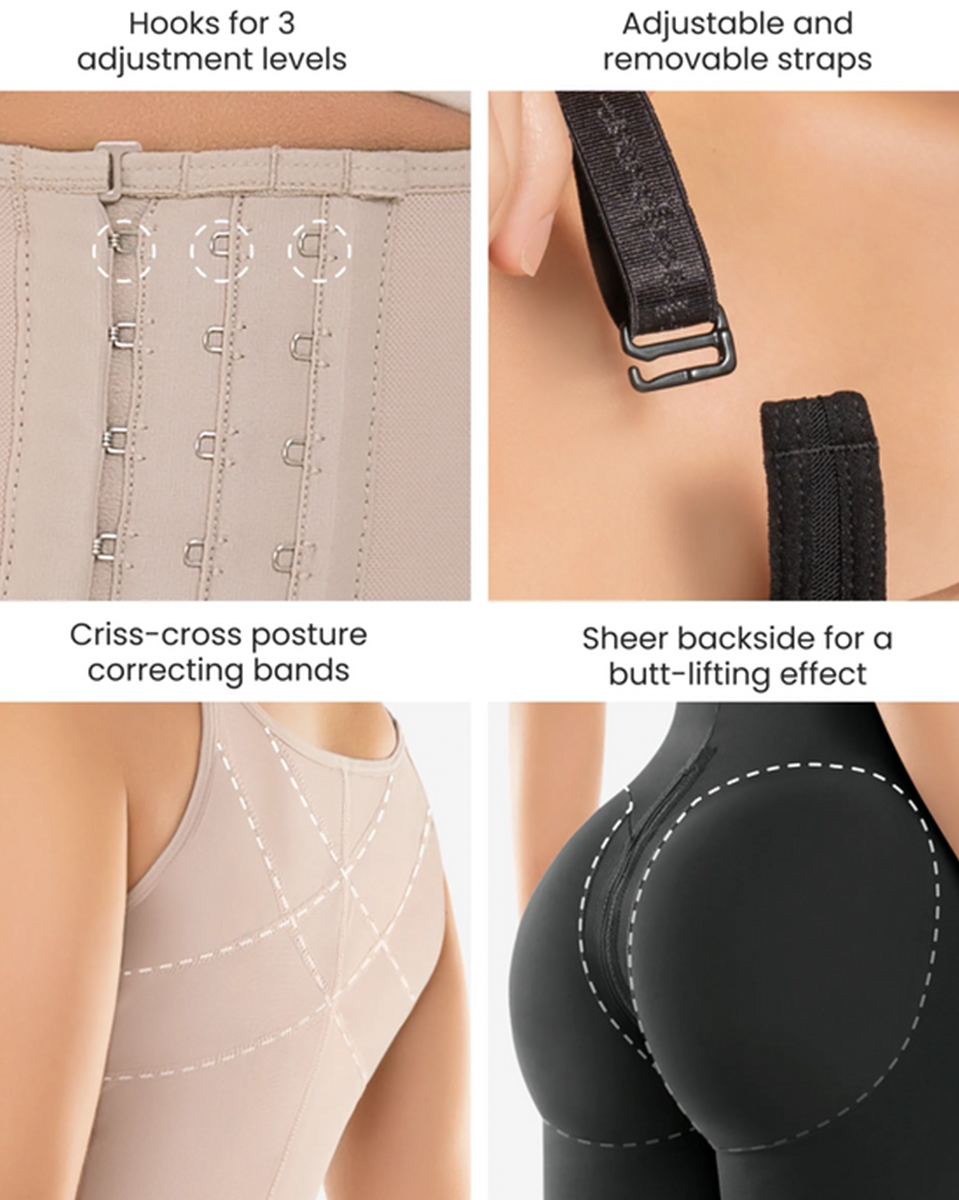 CYSM Hook Closure Bodysuit With Zip Crotch - 463