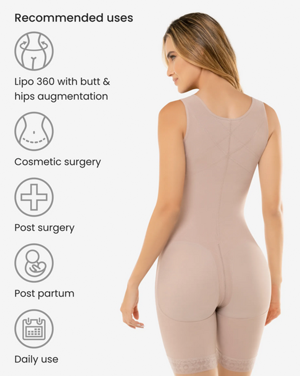 CYSM Hook Closure High Compression Bodysuit With Zip Crotch - 461