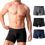Diane & Geordi Mid-Cut Basic Boxer Briefs for Men 3-Pack Breathable, Supportive & Ultra-Comfortable Cotton Underwear for Men