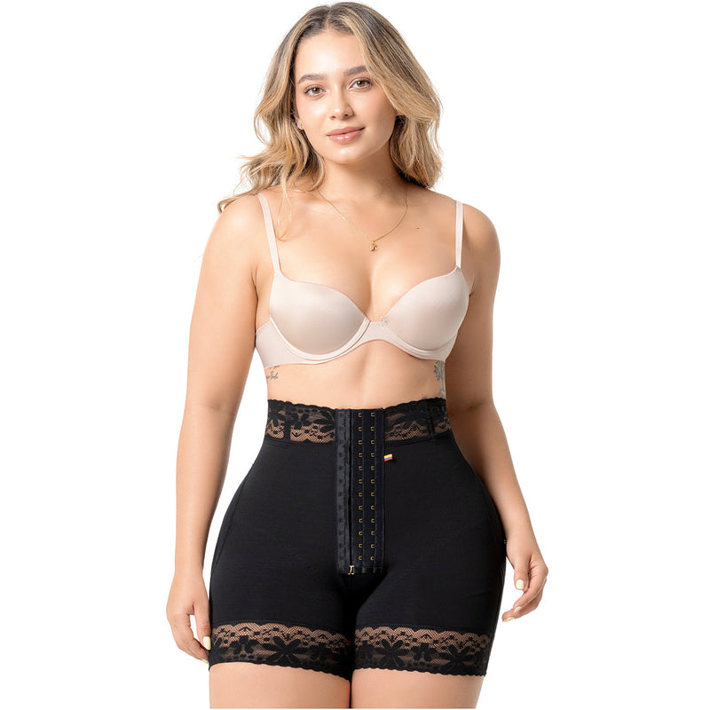 Fajas Salome High-Waisted Shaper Shorts with Front Hooks