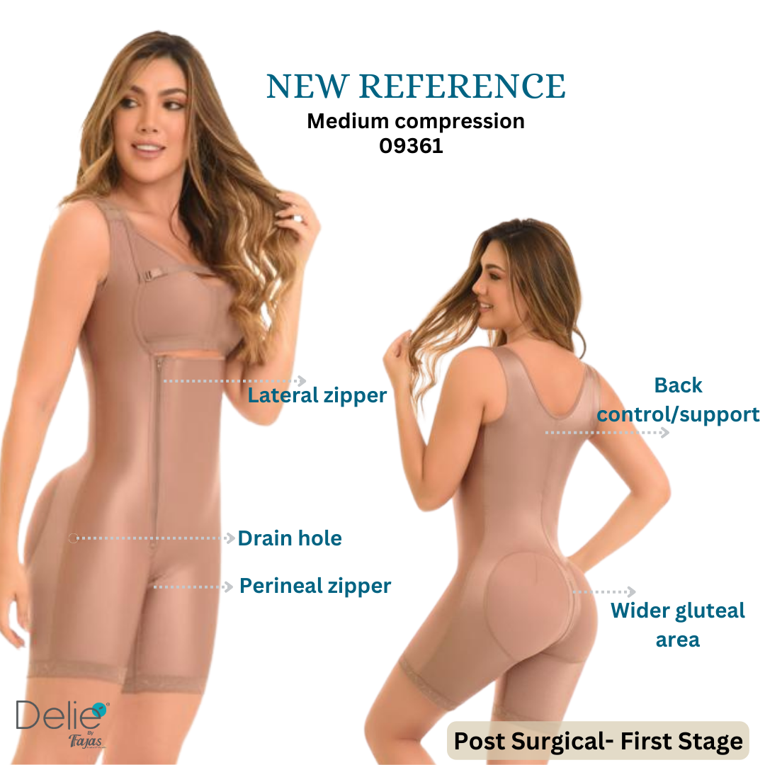 Delie Fajas FIT 360 High Back Coverage and Mid-Thigh Zippered Shapewear