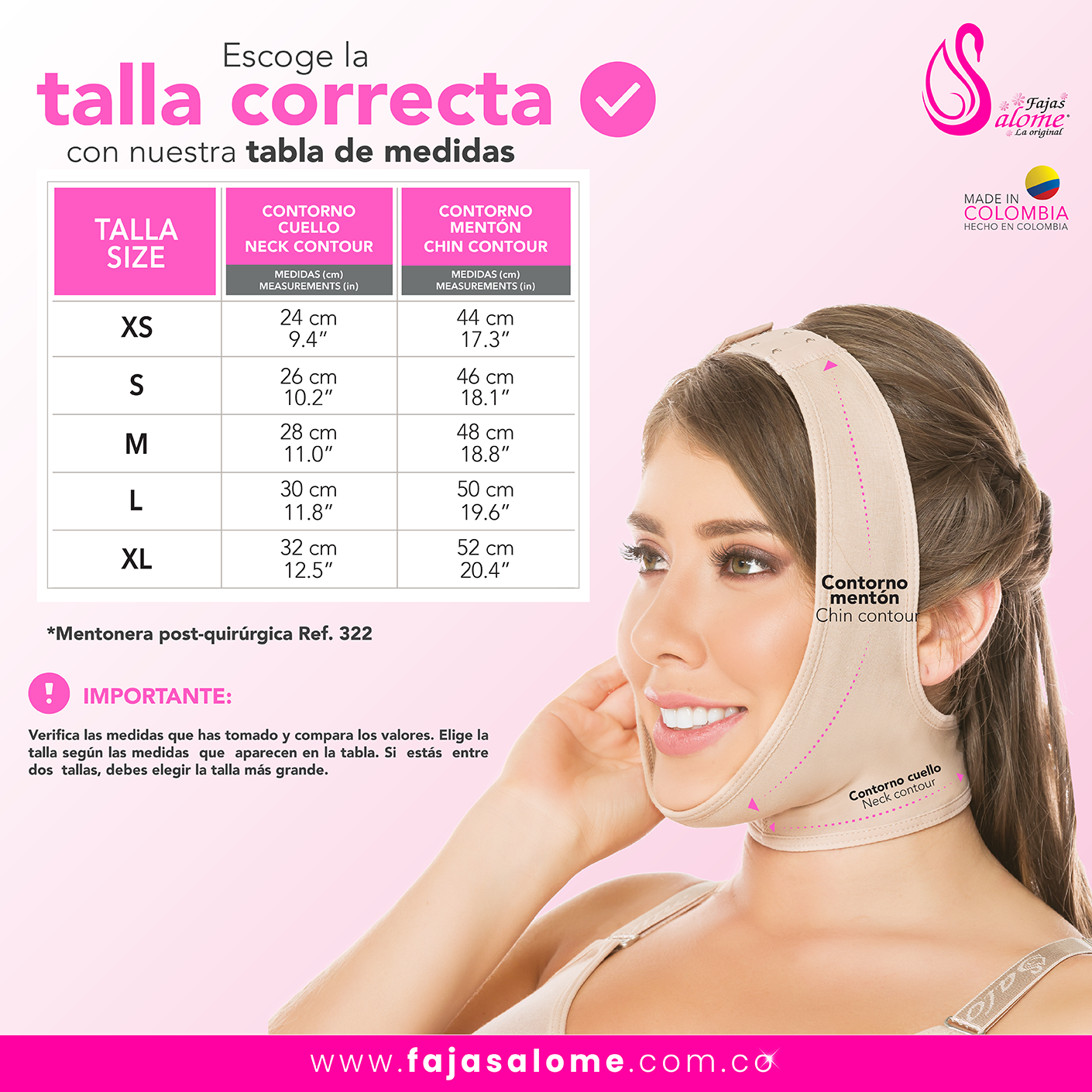 Fajas Salome Post-Surgical Chin Strap