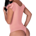 Fajas MyD Flutter-Sleeve Bodysuit Light Control V-Neck Shaper