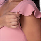 Fajas MyD Flutter-Sleeve Bodysuit Light Control V-Neck Shaper