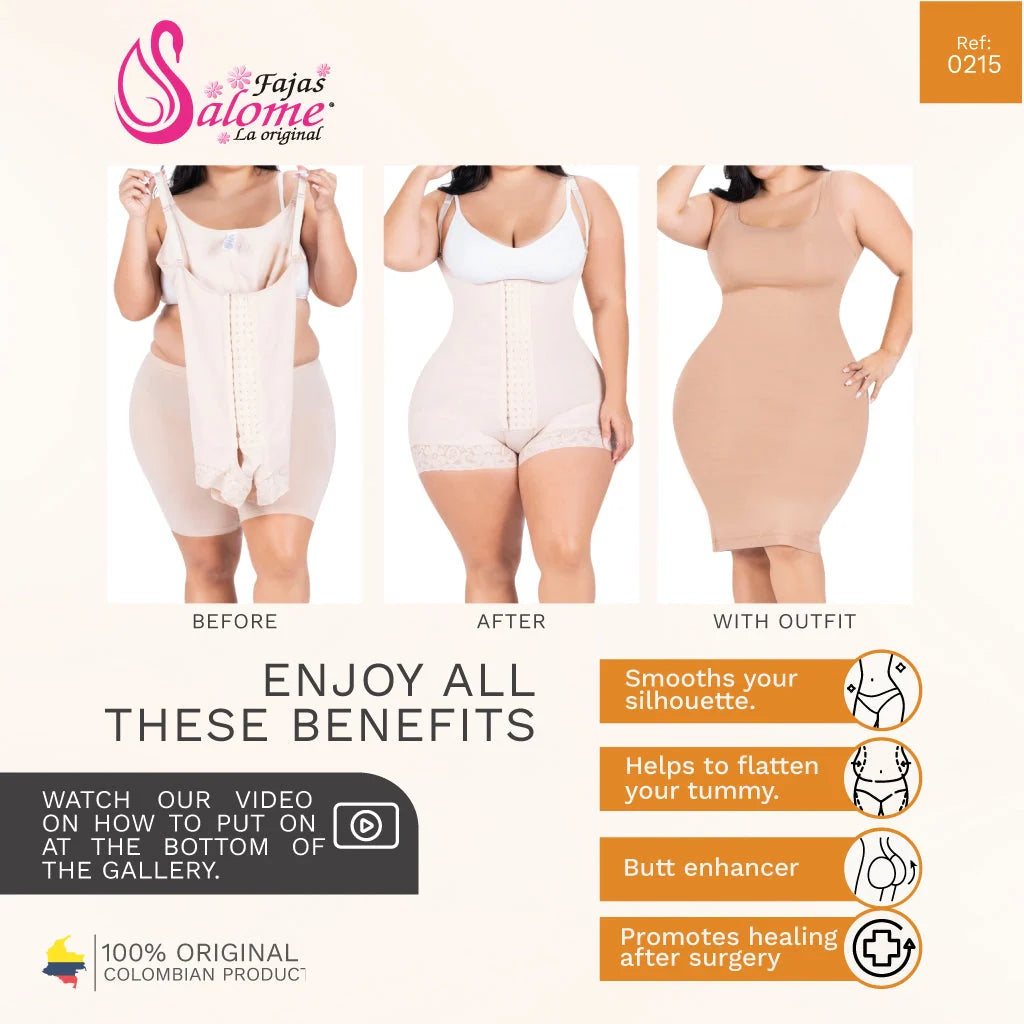 Fajas Salome Open Bust Tummy Control Butt Lifter Shapewear Daily Use & Postpartum Body Shaper for Women Powernet