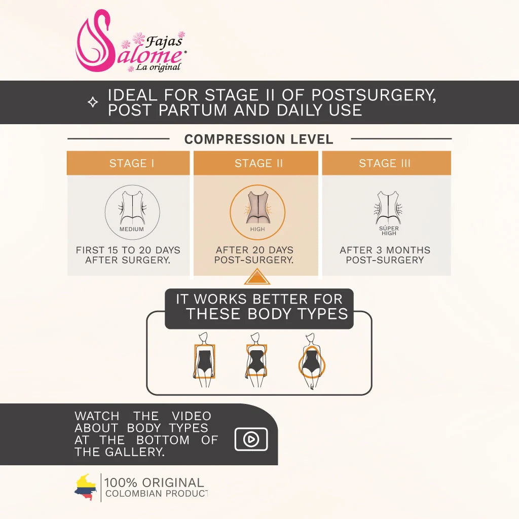 Fajas Salome Open Bust Tummy Control Butt Lifter Shapewear Daily Use & Postpartum Body Shaper for Women Powernet