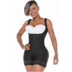 Fajas Salome Mid Thigh Firm Compression Full Body Shaper for Women Butt Lifter Open Bust Postpartum Bodysuit Powernet