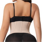 Fajas Salome Hourglass Waist Cincher 15-Bone High Compression Faja Abdominal Smoothing Zipper Corset
