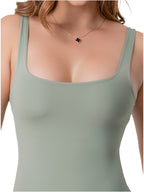 Fajas Salomé Body de cuello cuadrado para mujer con control de abdomen