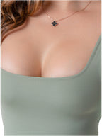 Fajas Salomé Body de cuello cuadrado para mujer con control de abdomen