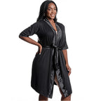 Snatched Body Accessories Post Surgery Recovery Night Gown Robe with Drain Pockets | ¾ Sleeves