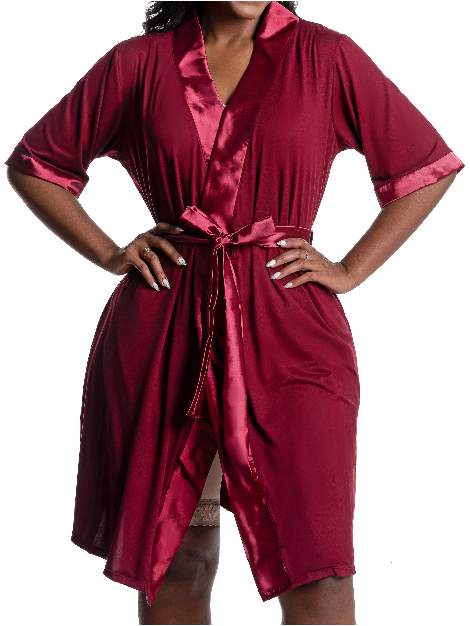 Snatched Body Accessories Post Surgery Recovery Night Gown Robe with Drain Pockets | ¾ Sleeves