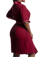 Snatched Body Accessories Post Surgery Recovery Night Gown Robe with Drain Pockets | ¾ Sleeves