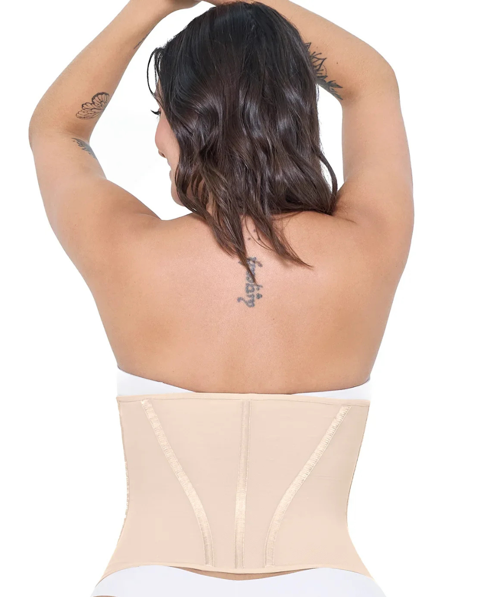 MariaE Fajas Waist Cincher Shapewear with front Zipper & Inner Hooks