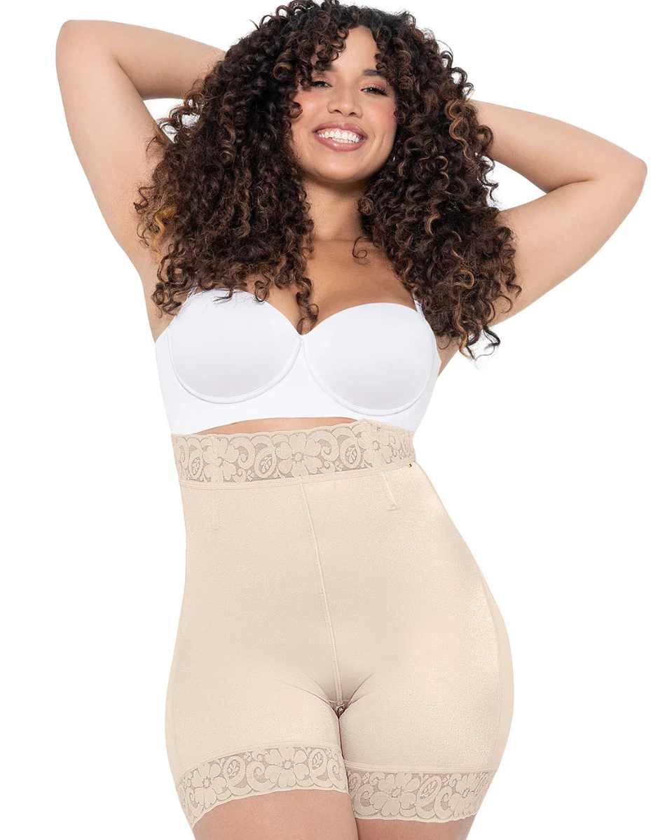 MariaE Fajas Butt-Lifter High Waisted Shapewear Shorts Medium Compression