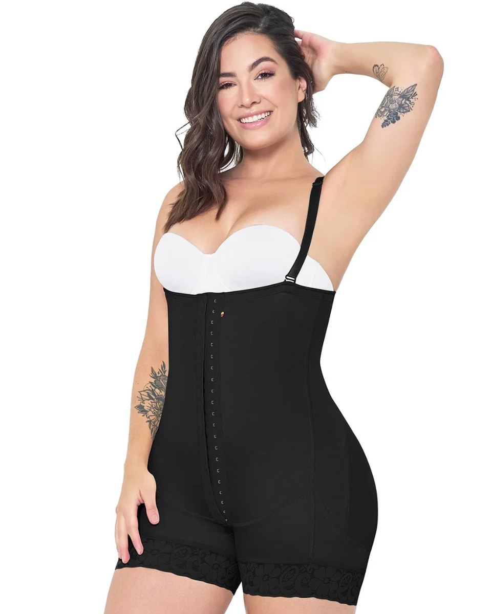 MariaE Fajas Stage 2 Faja Colombiana Postpartum After Tummy Tuck Mid Thigh & Open Bust