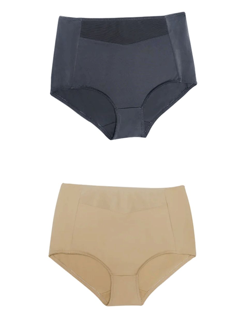 Fajas Sonryse 2-Pack Fajas Colombianas Tummy Control High Waist Seamless Shapewear Panties