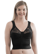 Rago Front Closure Back Support Long Line Bra Black