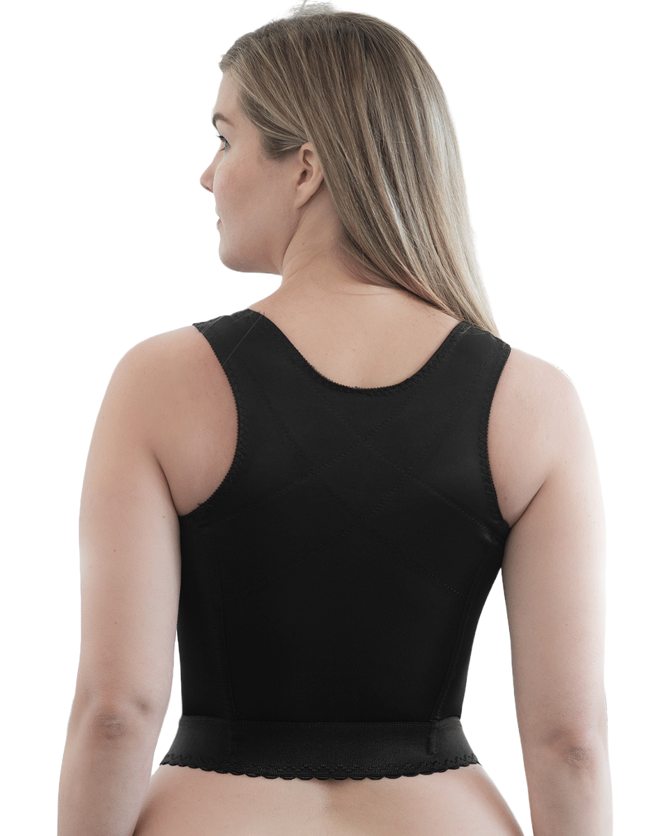 Rago Front Closure Back Support Long Line Bra Black – ShapewearUSA.com