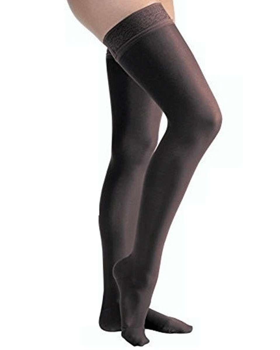 Jobst UltraSheer Women's 15-20 mmHg Thigh High w/ Lace Silicone Top Band