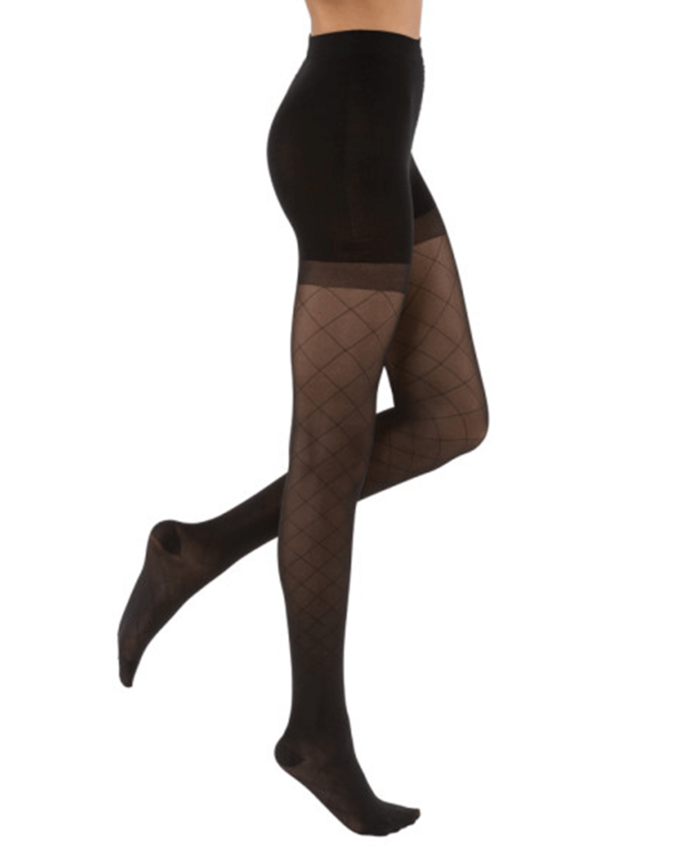 Jobst UltraSheer Women's 15-20 mmHg Diamond Waist High w/ Silicone Dotted Top Band