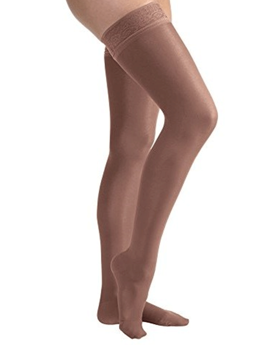 Jobst UltraSheer Women's 15-20 mmHg Thigh High w/ Lace Silicone Top Band