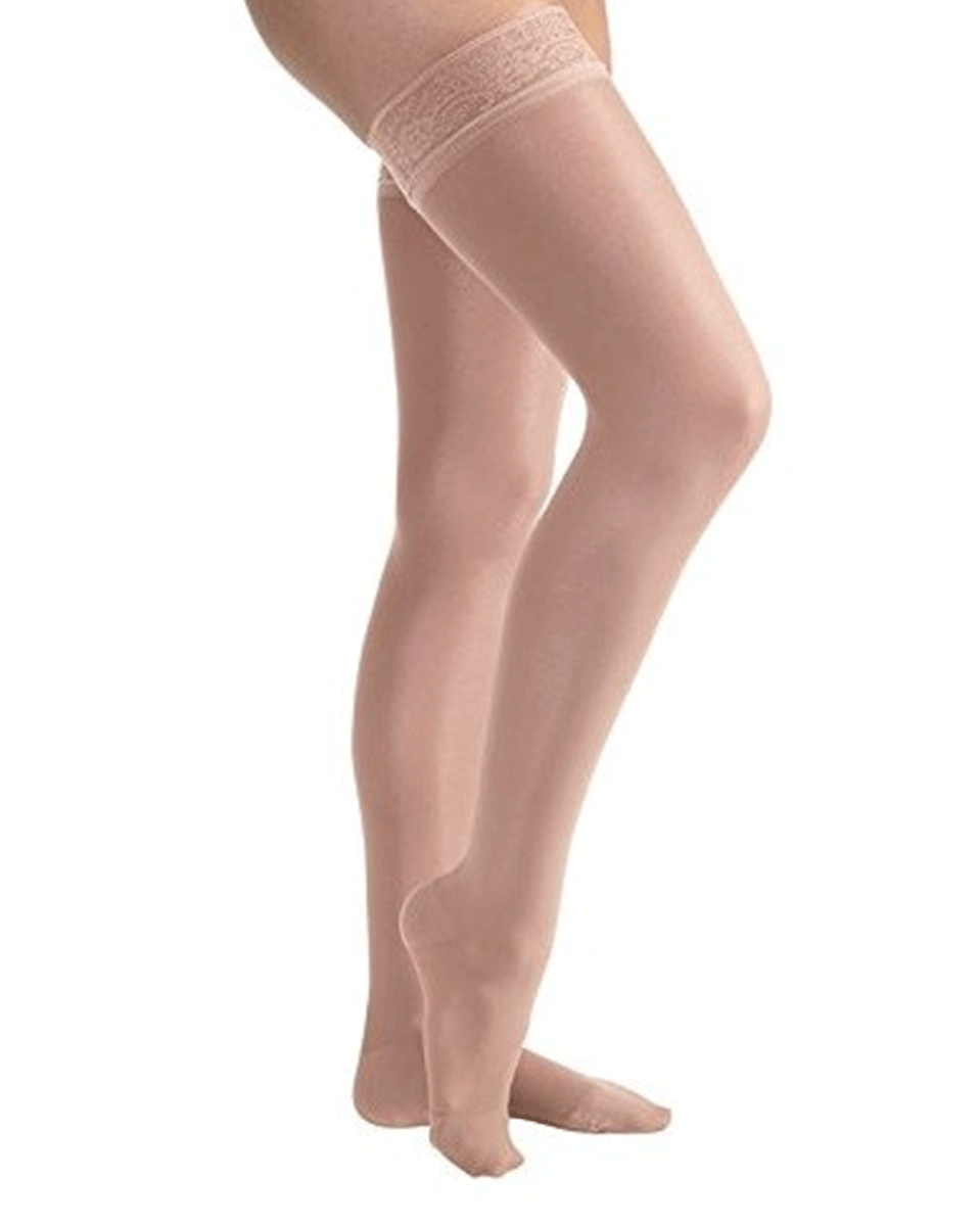 Jobst UltraSheer Women's 20-30 mmHg Thigh High w/ Lace Silicone Top Band