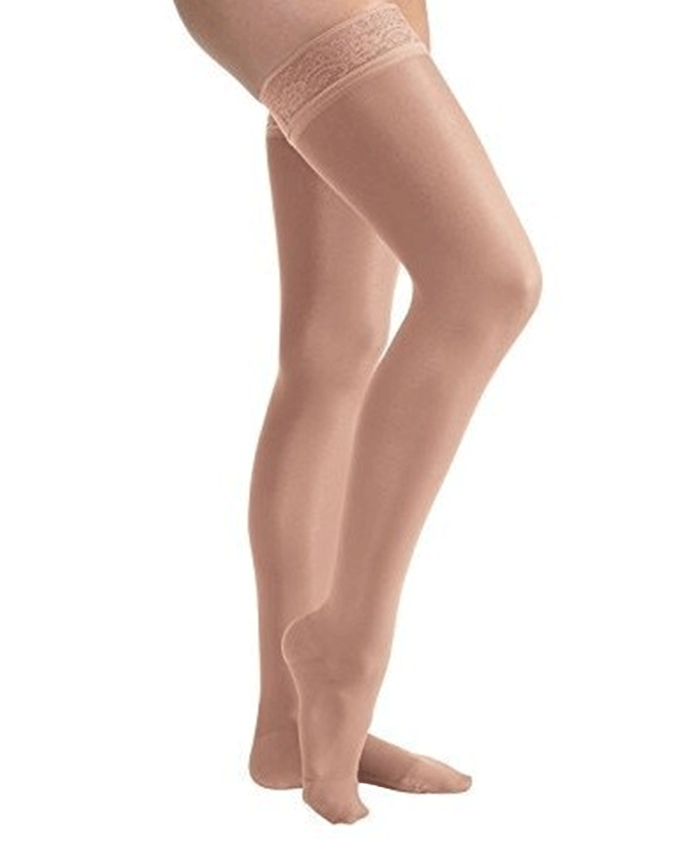 Jobst UltraSheer Women's 15-20 mmHg Thigh High w/ Lace Silicone Top Band