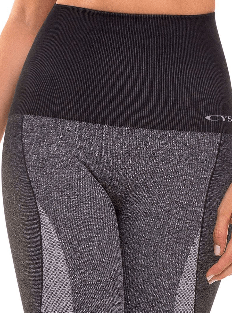 Cysm Ultra Compression and Abdomen Control Fit Legging Gray Jaspe