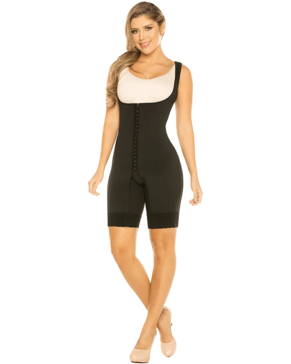 Equilibrium First Stage Post-Op Compression Garment Open Bust Mid Thigh bodysuit