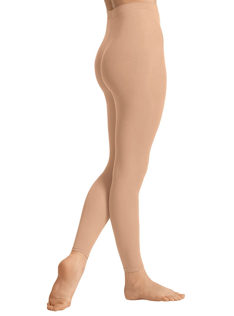 EuroSkins 212-C-S-M Intimates Adult Non-Run Footless Tights, Caramel