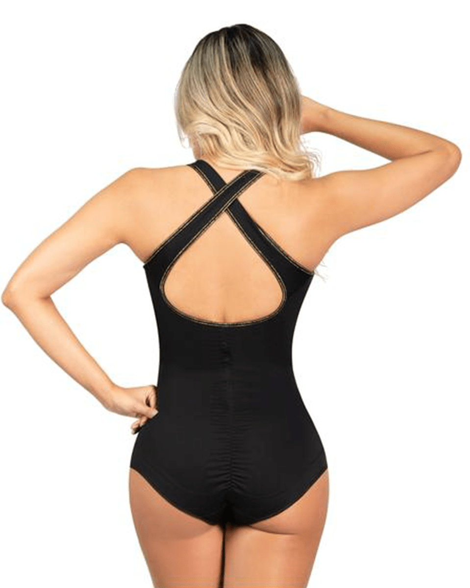 Fajas Sonryse One Piece Criss Cross Back Compression External Body for Women