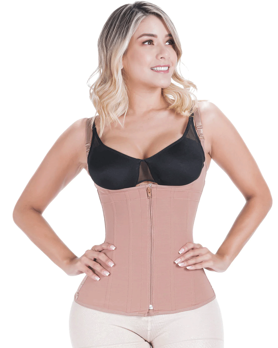 Fajas MyD C-4055 | Tummy Control Shapewear Vest Girdle | Daily Use Open  Bust Shaper