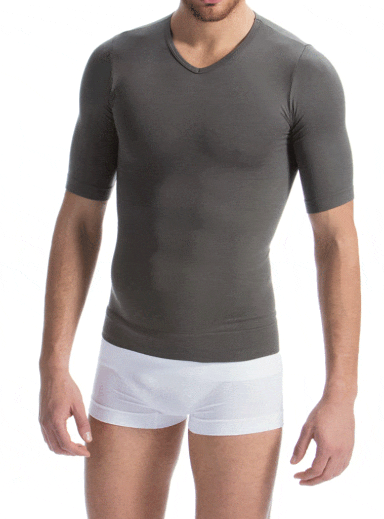 FarmaCell Men’s Firm Control Body Shaping T-Shirt With HEAT Thermal And Protective Yarn